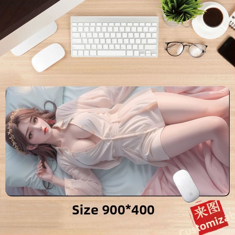 Подложка за бюро, гумена, едностранна, дизайн с аниме момиче, национален стил