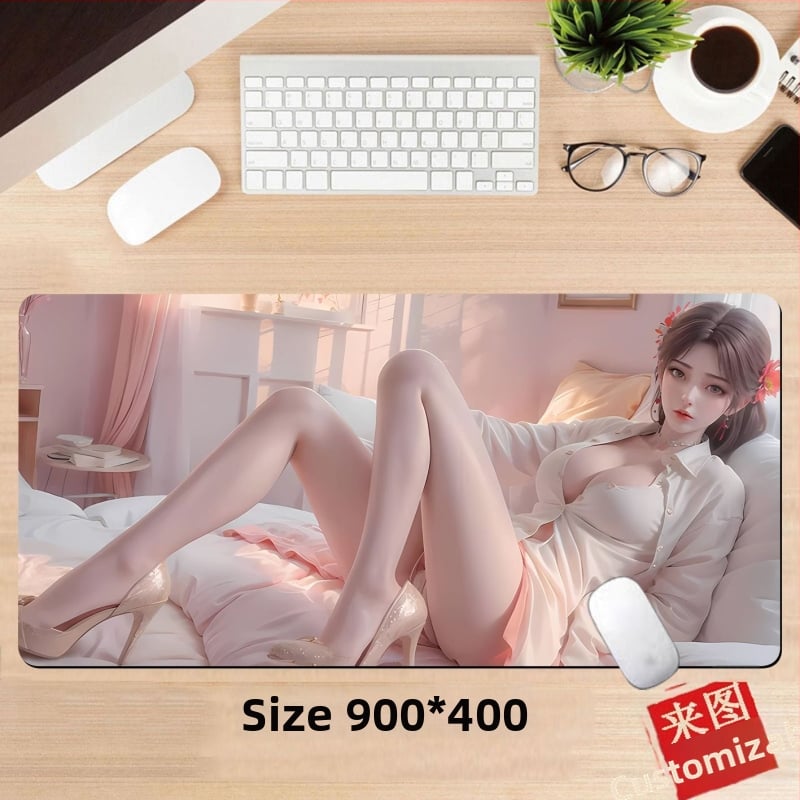 Подложка за бюро, гумена, едностранна, дизайн с аниме момиче, национален стил