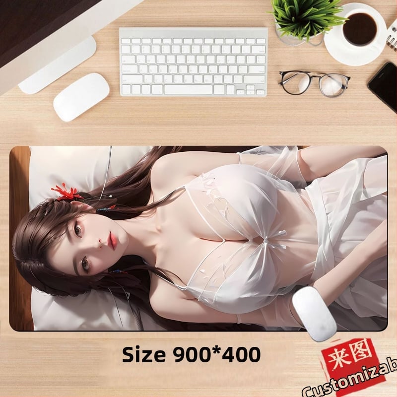 Подложка за бюро, гумена, едностранна, дизайн с аниме момиче, национален стил