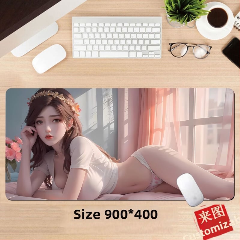 Подложка за бюро, гумена, едностранна, дизайн с аниме момиче, национален стил