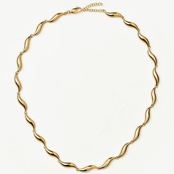 Ogrlica – bakar, pozlata 18k, elektroplatiranje, lanac zmijske kosti, francuski retro stil, težina 13 g