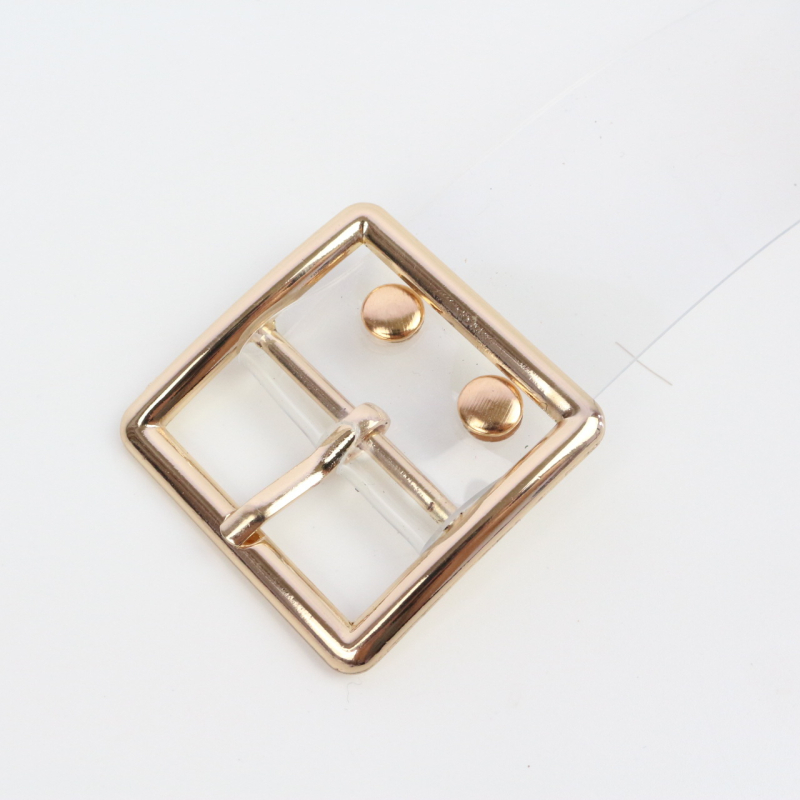 Ženski pojas – prozirni plastični pojas s geometrijskim uzorkom, kopča od legure, kopčanje iglom