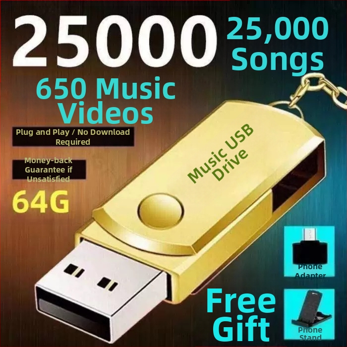 Automobilový USB Flash Disk MP3 — Model 411, kapacita 128 miliónov, MP3 prehrávanie
