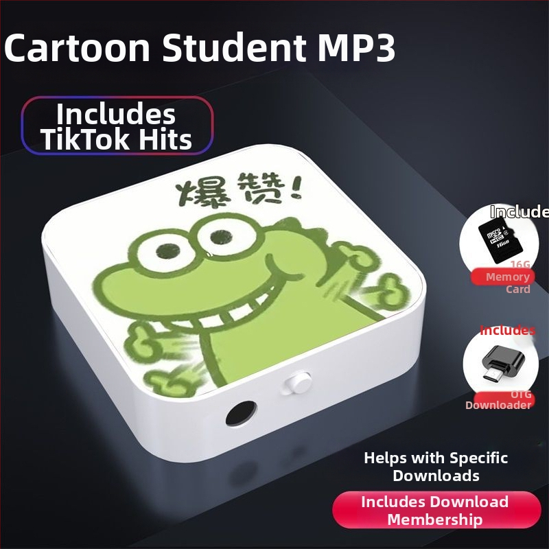 Bluetooth MP3-mängija õpilastele — 128MB salvestusruum; auto toide; kaasas kõrvaklapid, OTG ja mälukaart