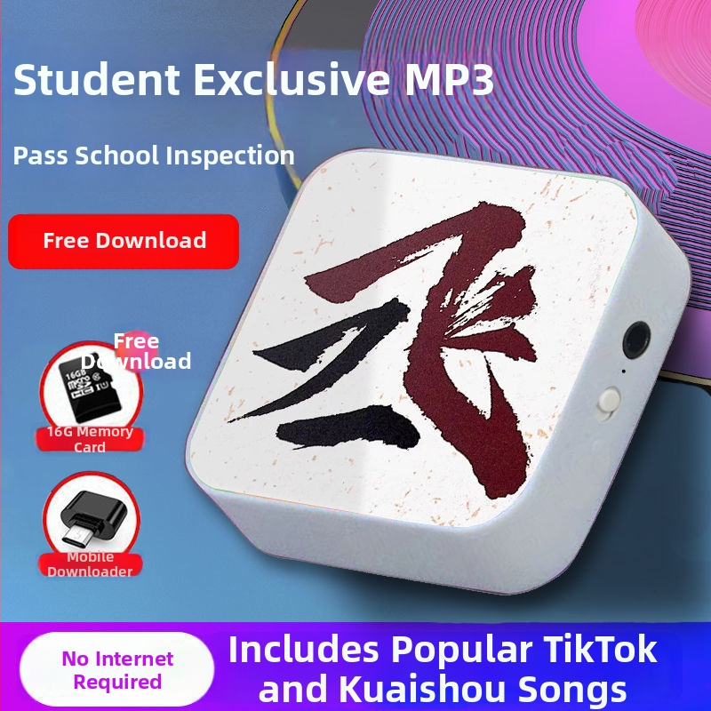 Bluetooth MP3-mängija õpilastele — 128MB salvestusruum; auto toide; kaasas kõrvaklapid, OTG ja mälukaart