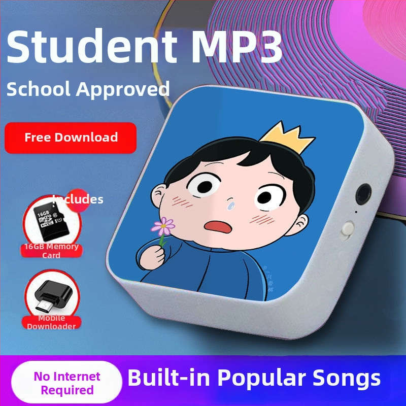 Bluetooth MP3-mängija õpilastele — 128MB salvestusruum; auto toide; kaasas kõrvaklapid, OTG ja mälukaart