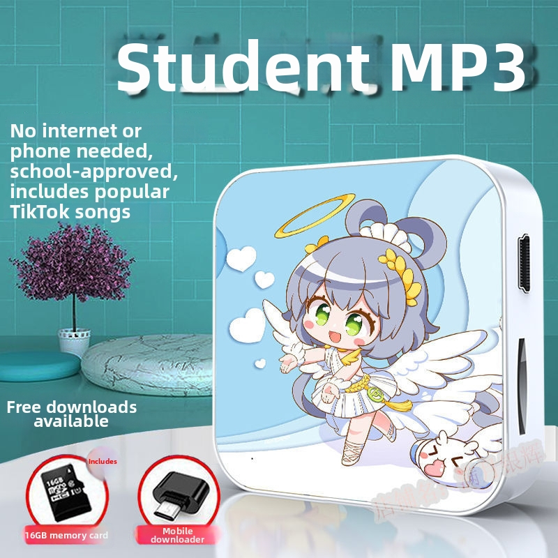 Bluetooth MP3-mängija õpilastele — 128MB salvestusruum; auto toide; kaasas kõrvaklapid, OTG ja mälukaart