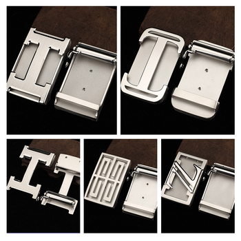 Cataramă pentru curea din oțel inoxidabil, pentru bărbați, automată, formă dreptunghiulară, model literă, stil business