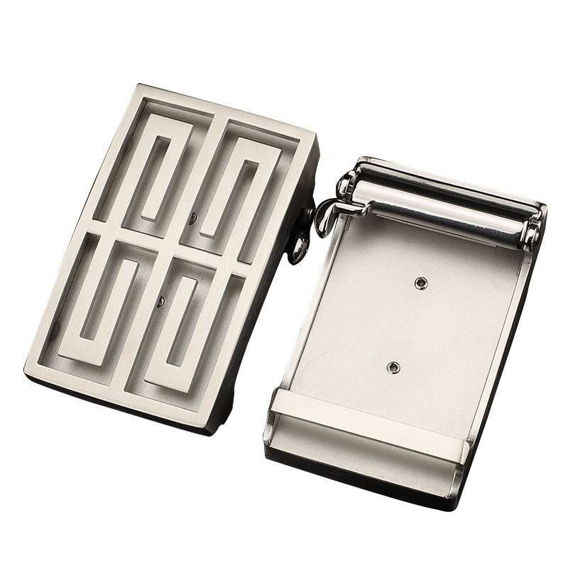  Cataramă pentru curea din oțel inoxidabil, pentru bărbați, automată, formă dreptunghiulară, model literă, stil business