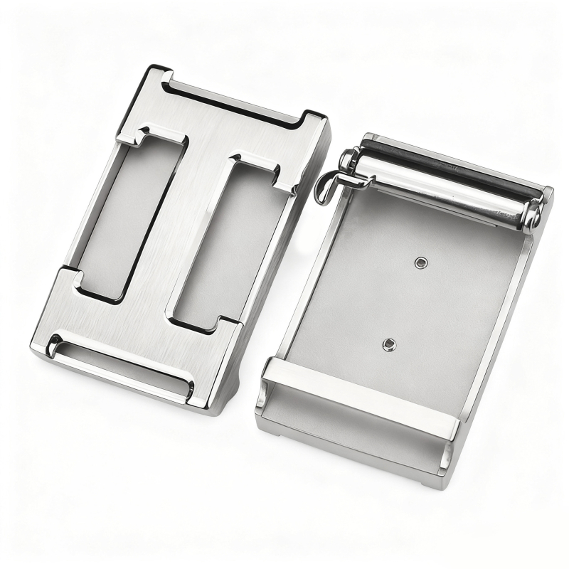 Cataramă pentru curea din oțel inoxidabil, pentru bărbați, automată, formă dreptunghiulară, model literă, stil business