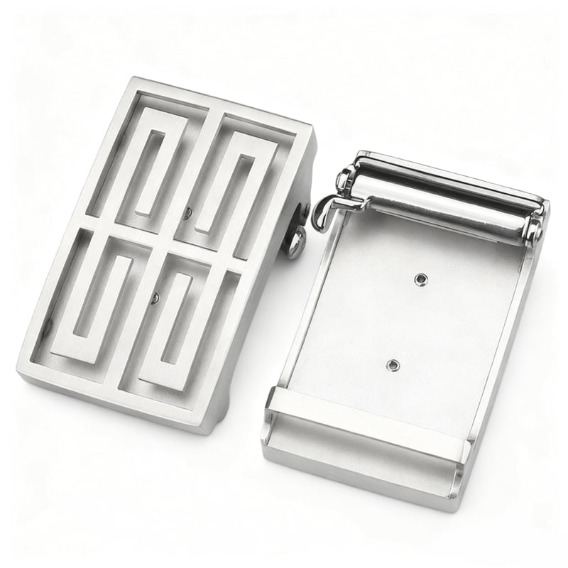 Cataramă pentru curea din oțel inoxidabil, pentru bărbați, automată, formă dreptunghiulară, model literă, stil business