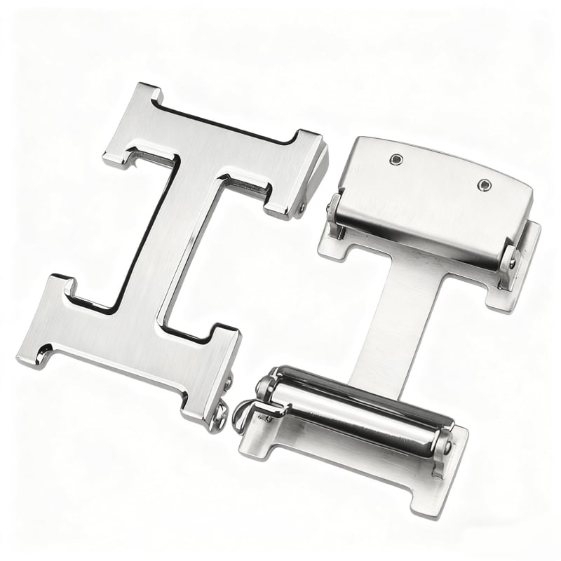 Cataramă pentru curea din oțel inoxidabil, pentru bărbați, automată, formă dreptunghiulară, model literă, stil business