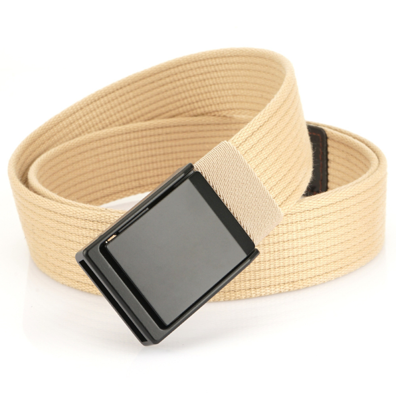 Muški platneni pojas s aluminijskom kopčom i glatkim zatvaranjem, širina 2–4 cm, Proljeće 2025