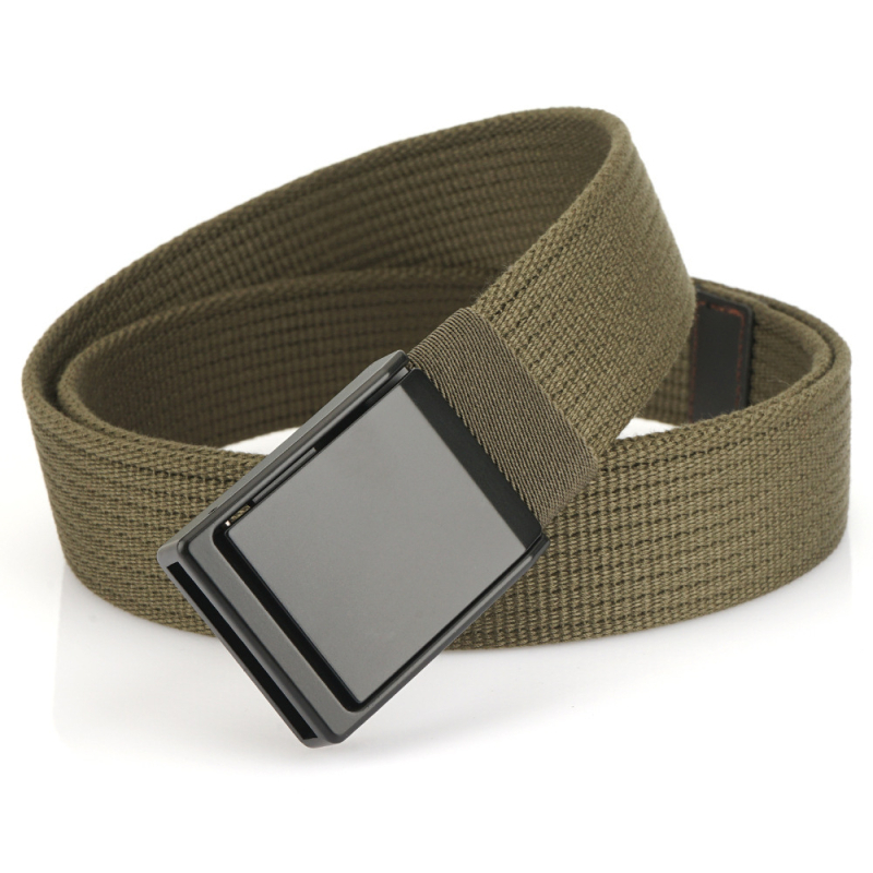 Muški platneni pojas s aluminijskom kopčom i glatkim zatvaranjem, širina 2–4 cm, Proljeće 2025