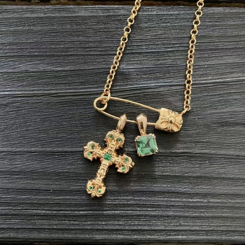 Unisex ogrlica od srebra S925 sa plamenim križem, privjesak od cukrovom kockom sa osmijehom, regularni lanac, geometrijski dizajn, tamni stil