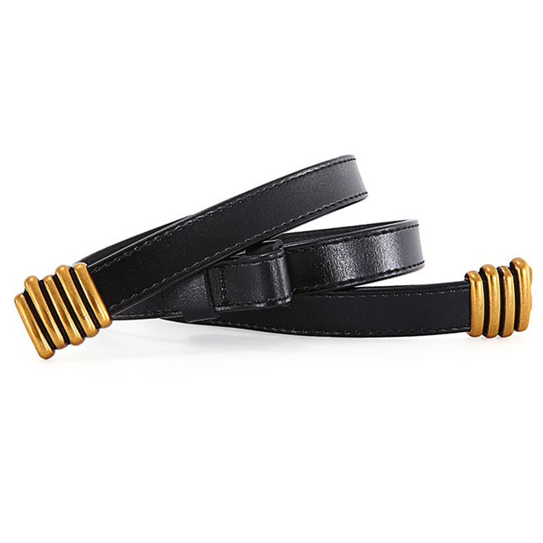 Plonas tikro odos diržas sagtis iš lydinio, užsegimas sagtimi, retro stilius