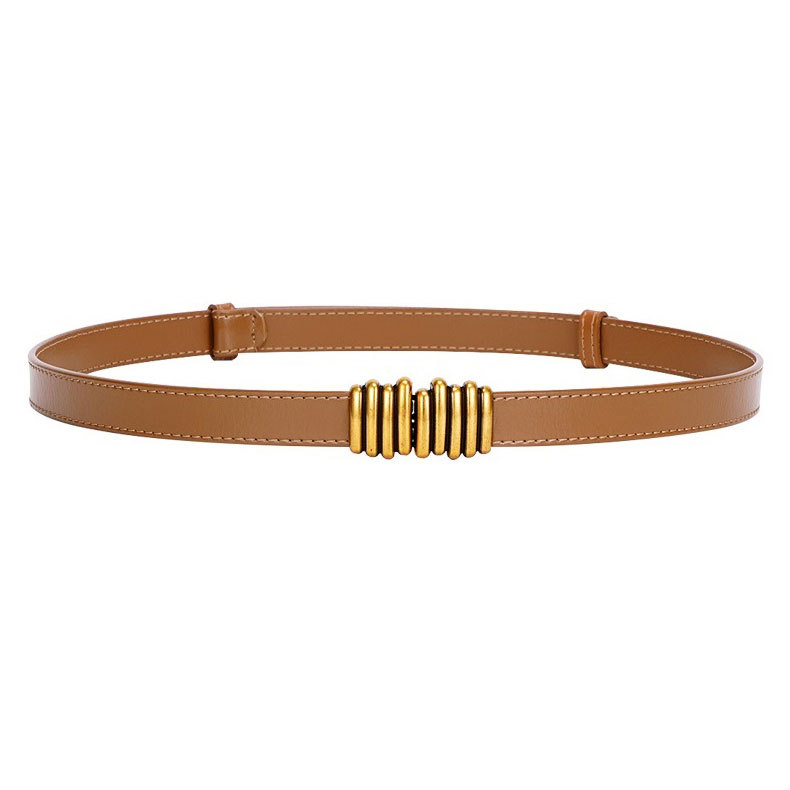 Plonas tikro odos diržas sagtis iš lydinio, užsegimas sagtimi, retro stilius