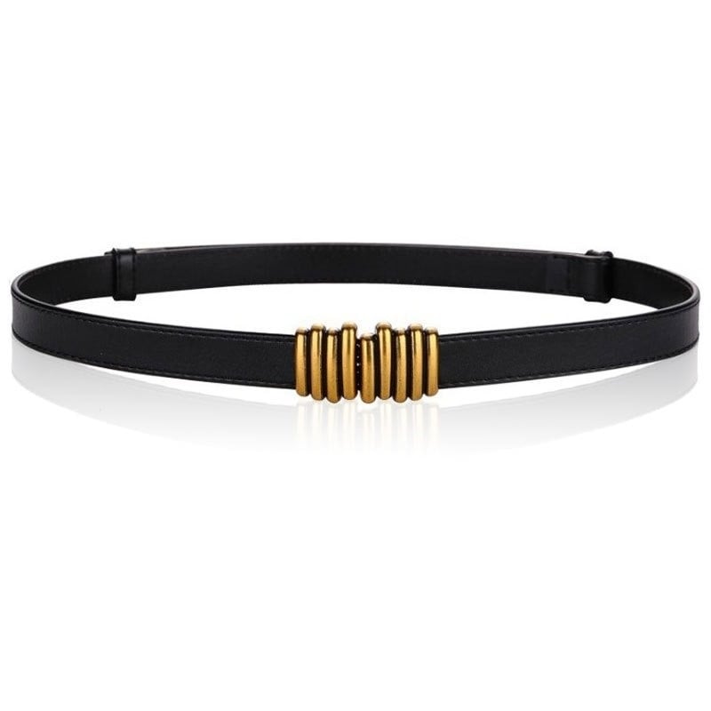 Plonas tikro odos diržas sagtis iš lydinio, užsegimas sagtimi, retro stilius