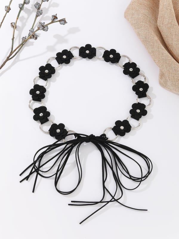 Bohemiškas megztos juosmens grandinės moterims, retro etninio stiliaus diržas su sijono dekoru (Medžiaga: PU oda; sagtis: lydinys; Užsegimas: mazgas; Plotis: plonas (<2 cm); Karoliukų siuvimas)