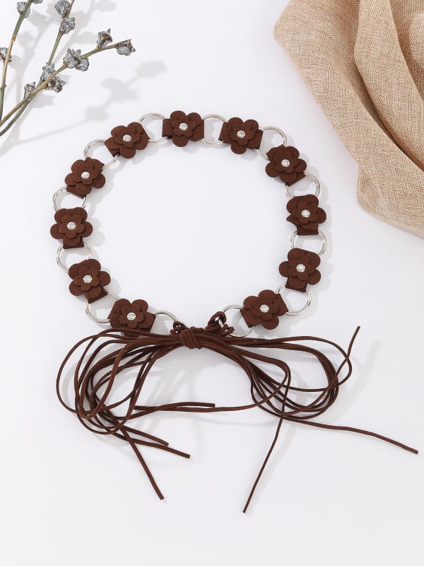 Bohemiškas megztos juosmens grandinės moterims, retro etninio stiliaus diržas su sijono dekoru (Medžiaga: PU oda; sagtis: lydinys; Užsegimas: mazgas; Plotis: plonas (<2 cm); Karoliukų siuvimas)