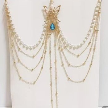 Metāla vidukļa ķēde, universāla, etnisks stils, 120 cm garums