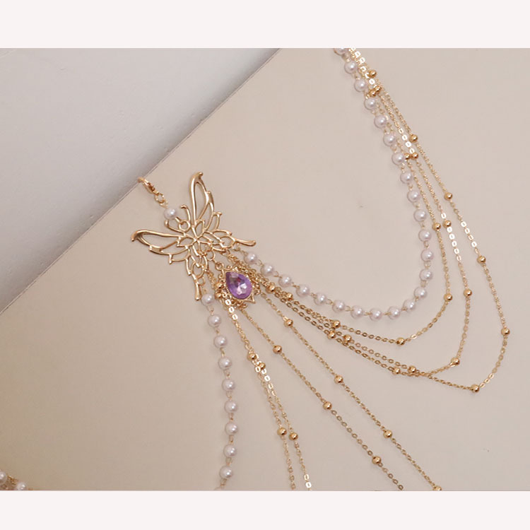 Metāla vidukļa ķēde, universāla, etnisks stils, 120 cm garums