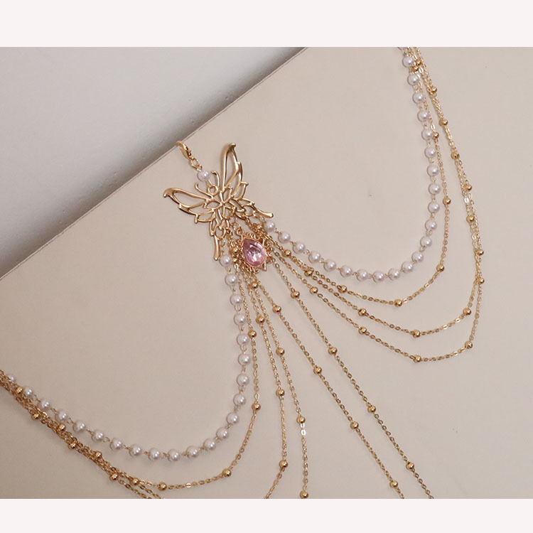 Metāla vidukļa ķēde, universāla, etnisks stils, 120 cm garums