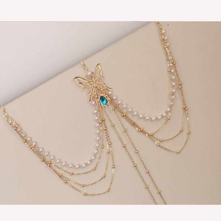 Metāla vidukļa ķēde, universāla, etnisks stils, 120 cm garums