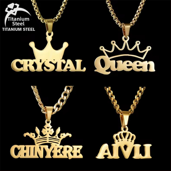 Nerūsējošā tērauda vārda kaklasa, 18K zelta pārklājums, pielāgojams angļu burta kulons, noņemams, O formas ķēde, 20 g