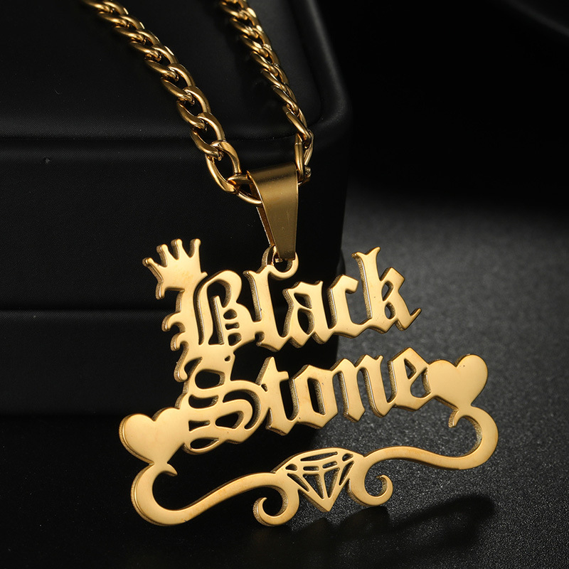 Nerūsējošā tērauda vārda kaklasa, 18K zelta pārklājums, pielāgojams angļu burta kulons, noņemams, O formas ķēde, 20 g