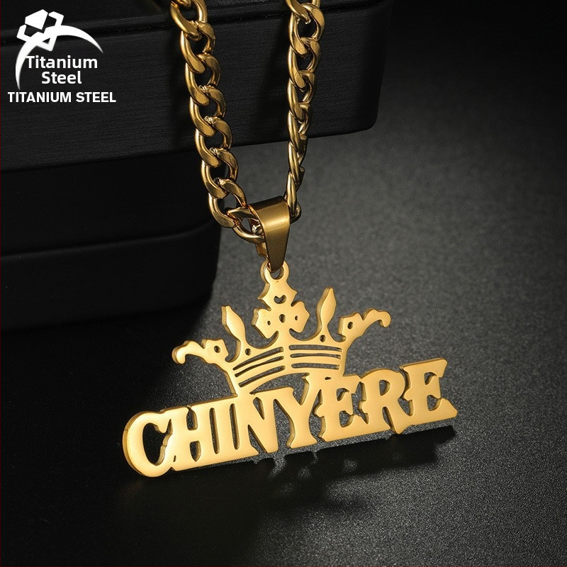 Nerūsējošā tērauda vārda kaklasa, 18K zelta pārklājums, pielāgojams angļu burta kulons, noņemams, O formas ķēde, 20 g