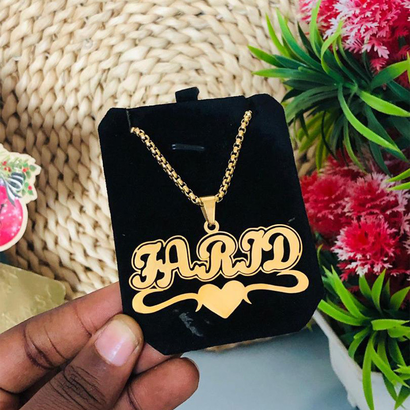 Nerūsējošā tērauda vārda kaklasa, 18K zelta pārklājums, pielāgojams angļu burta kulons, noņemams, O formas ķēde, 20 g