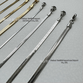 Titāna tērauda kaklarota, asmens ķēde, ar 18K zelta pārklājumu