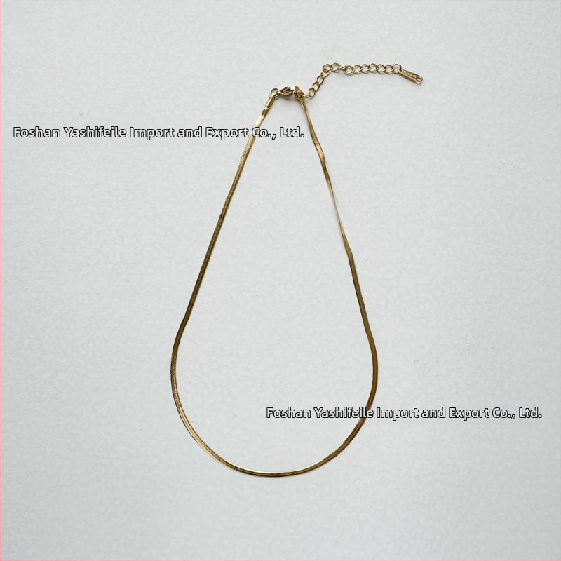 Titāna tērauda kaklarota, asmens ķēde, ar 18K zelta pārklājumu