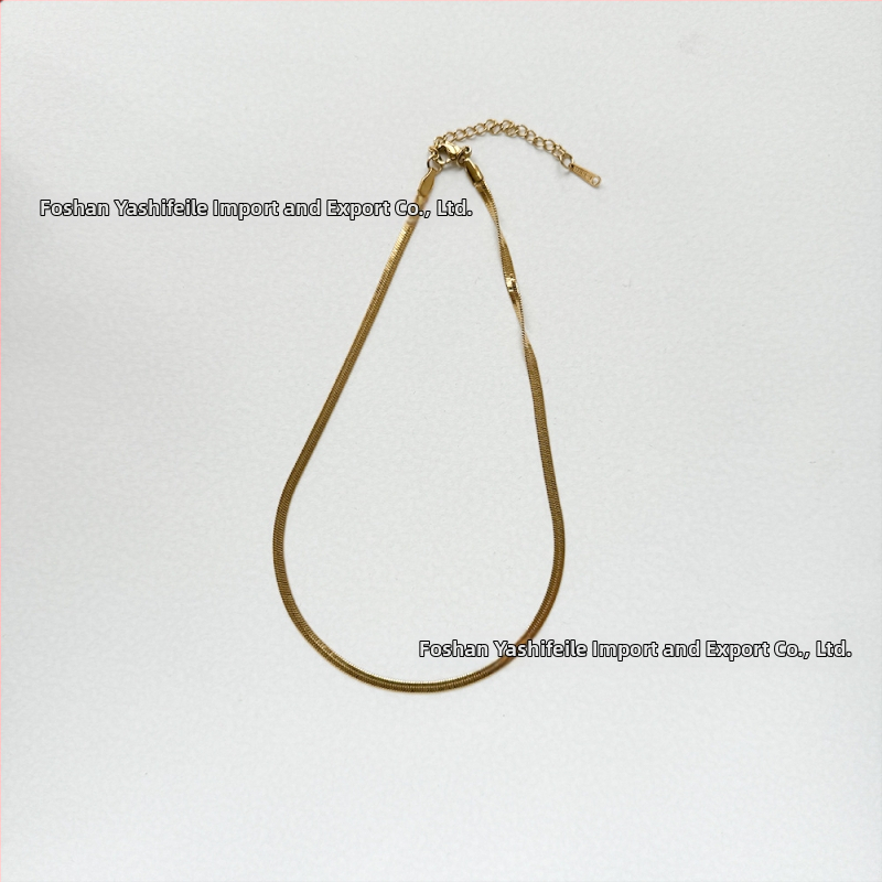 Titāna tērauda kaklarota, asmens ķēde, ar 18K zelta pārklājumu