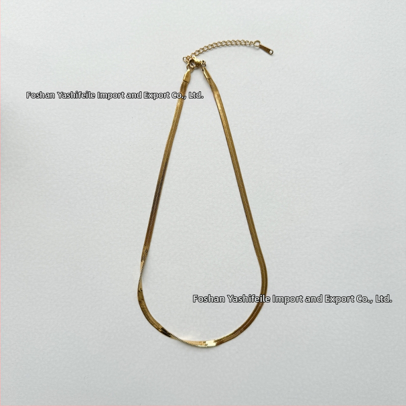Titāna tērauda kaklarota, asmens ķēde, ar 18K zelta pārklājumu