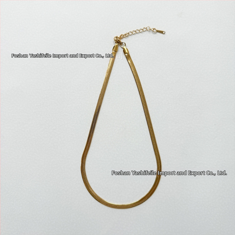 Titāna tērauda kaklarota, asmens ķēde, ar 18K zelta pārklājumu