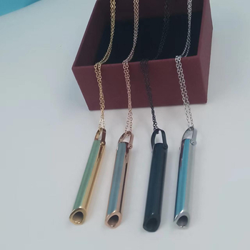 Висулка Qingyun от неръждаема стомана за медитация и отпускане — геометричен дизайн, цилиндър за дишане