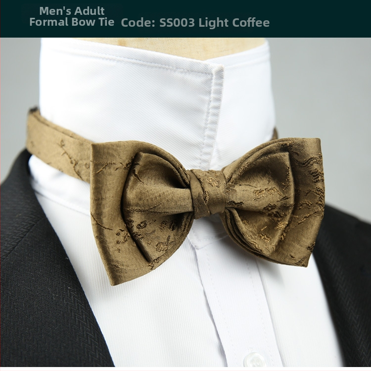 Férfi csokornyakkendő, koreai stílus, jacquard, pamut, lapos fej