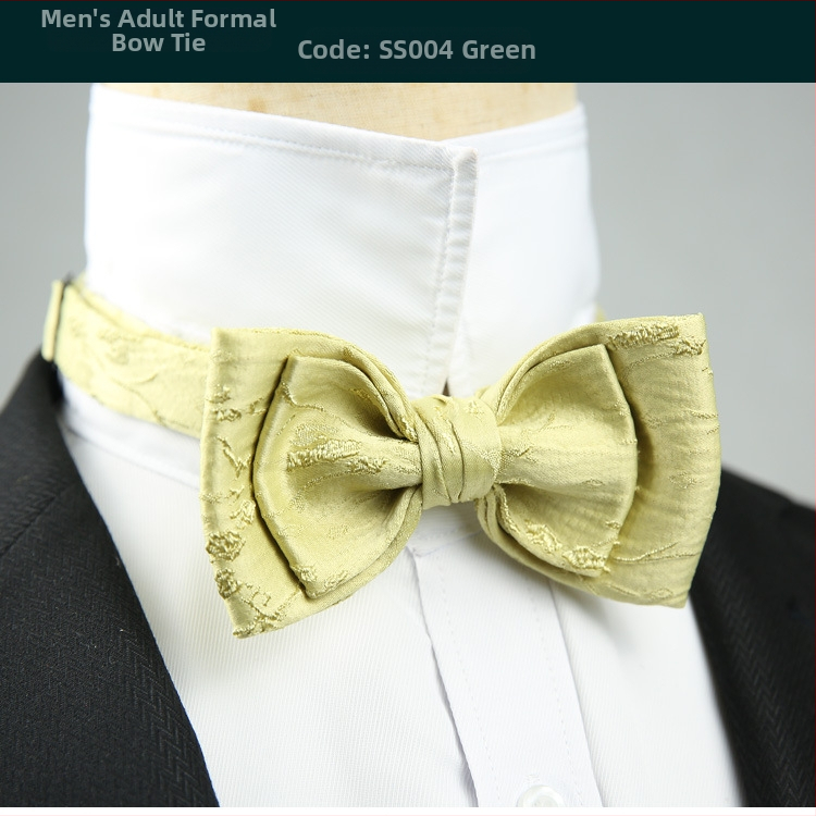 Férfi csokornyakkendő, koreai stílus, jacquard, pamut, lapos fej