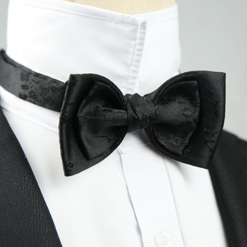 Férfi csokornyakkendő, koreai stílus, jacquard, pamut, lapos fej