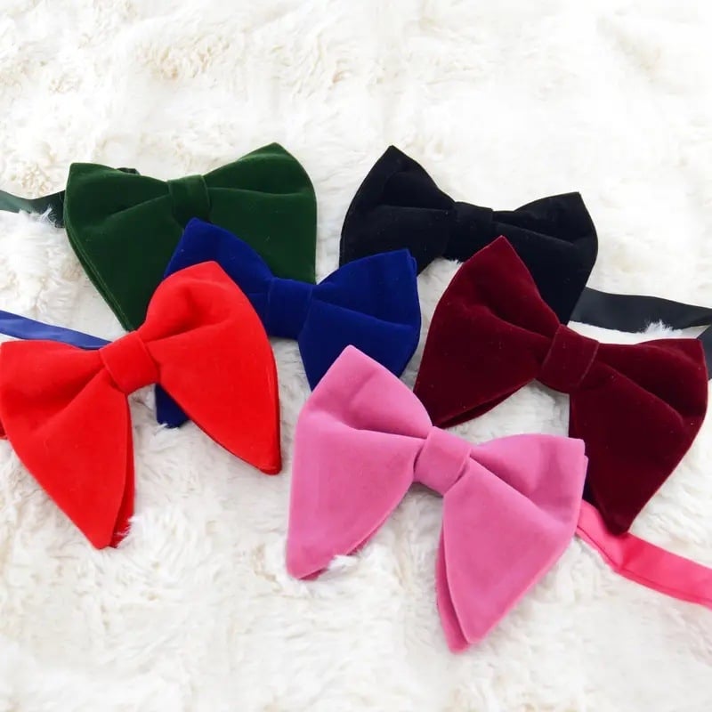 Előre megkötős arany velúr masni, íj alakú, uniszex, egyszínű, Jacquard szövés