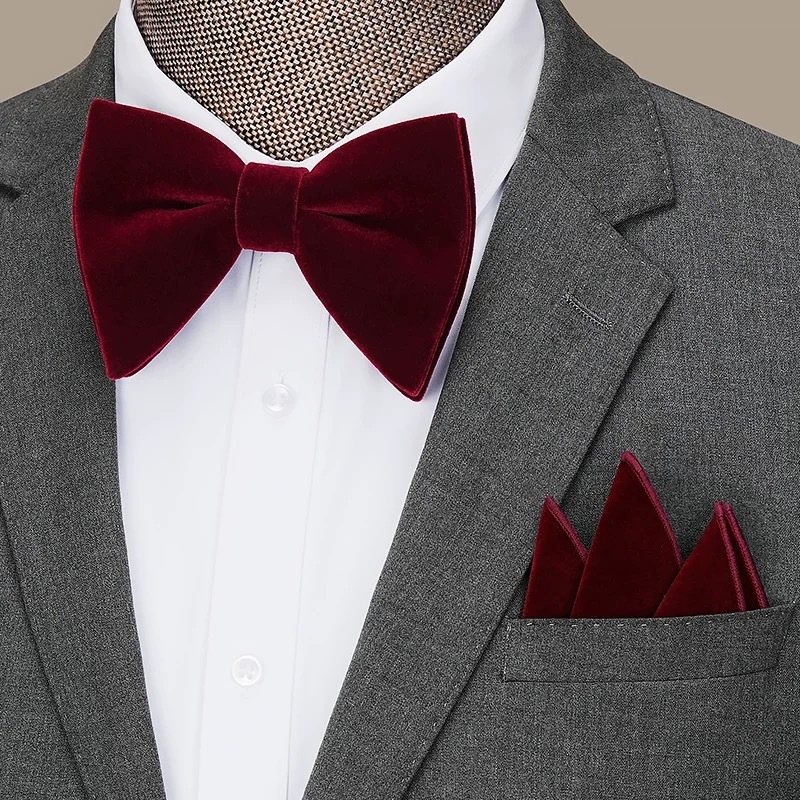 Előre megkötős arany velúr masni, íj alakú, uniszex, egyszínű, Jacquard szövés