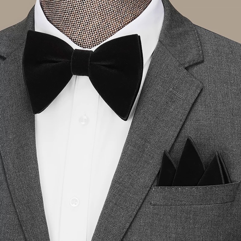 Előre megkötős arany velúr masni, íj alakú, uniszex, egyszínű, Jacquard szövés