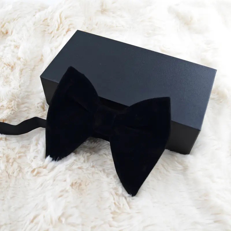 Előre megkötős arany velúr masni, íj alakú, uniszex, egyszínű, Jacquard szövés