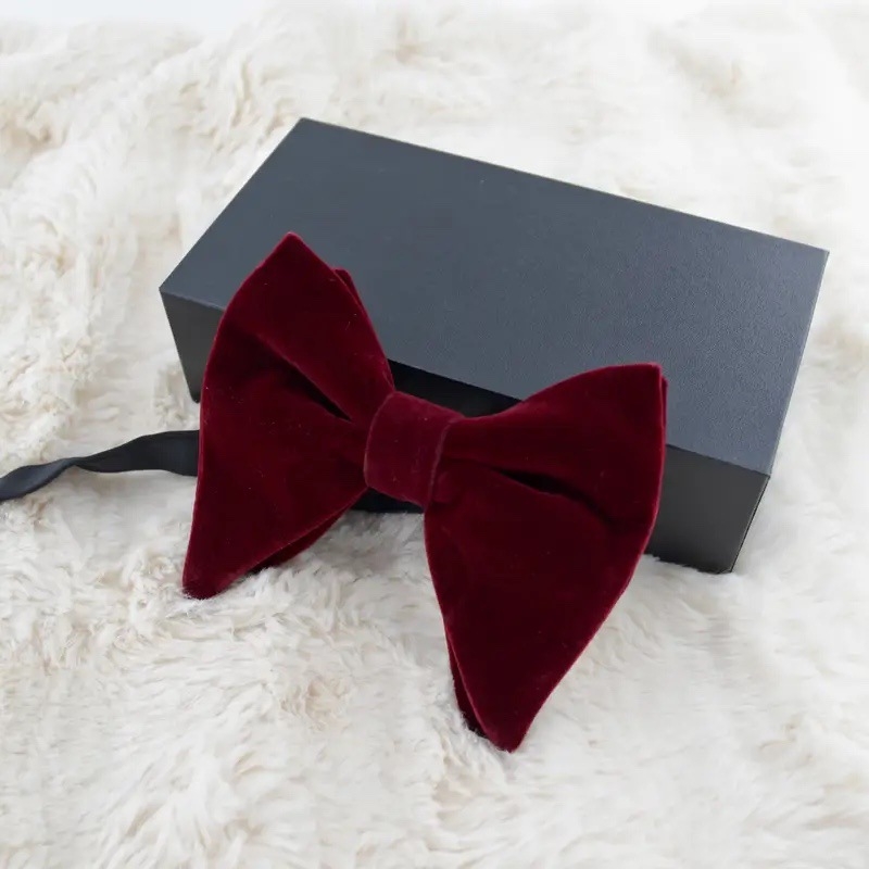 Előre megkötős arany velúr masni, íj alakú, uniszex, egyszínű, Jacquard szövés