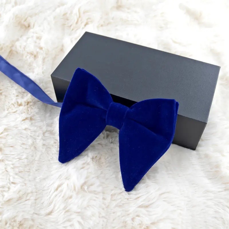 Előre megkötős arany velúr masni, íj alakú, uniszex, egyszínű, Jacquard szövés