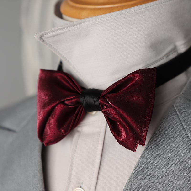 Poliészterből készült csokornyakkendő, jacquard, lapos fejű, poliészter-selyem bélés, esküvőre