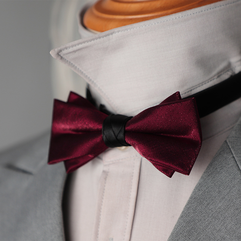 Poliészterből készült csokornyakkendő, jacquard, lapos fejű, poliészter-selyem bélés, esküvőre