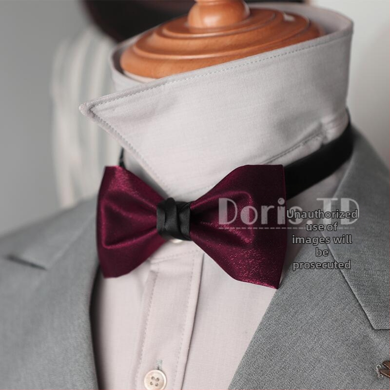 Poliészterből készült csokornyakkendő, jacquard, lapos fejű, poliészter-selyem bélés, esküvőre